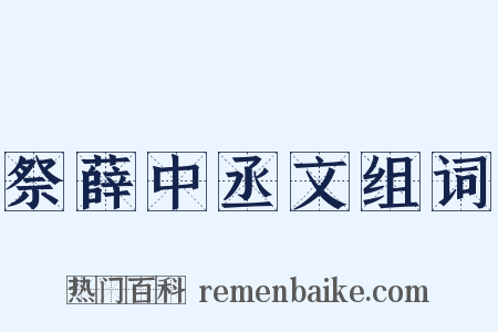 祭薛中丞文组词是什么意思的图片